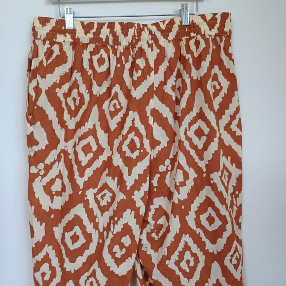 Haute Hippie Pant Wide Leg Cotton Tribal Ikat Boho Size X Large - Picture 8 of 14